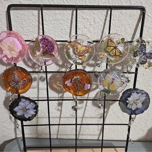 Floral and Butterfly Resin Hair Clips